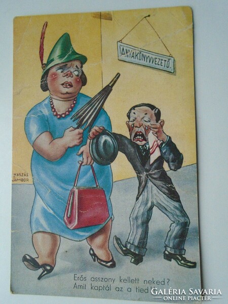 D192348  Régi  képeslap  Humor - Kaszás Jámbor -  PORTÓ  1949 Békés - gúnyos tartalom
