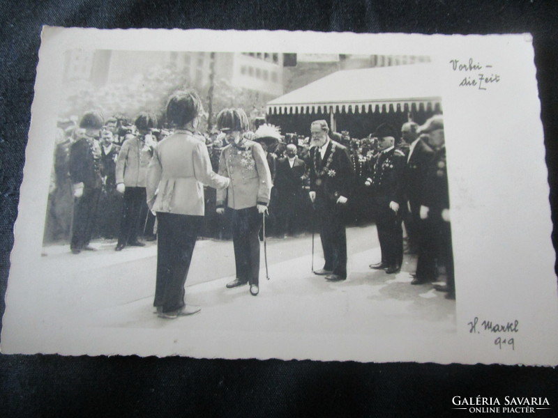 1904 Emperor József Habsburg King of Hungary + delegation original and contemporary photo - page image