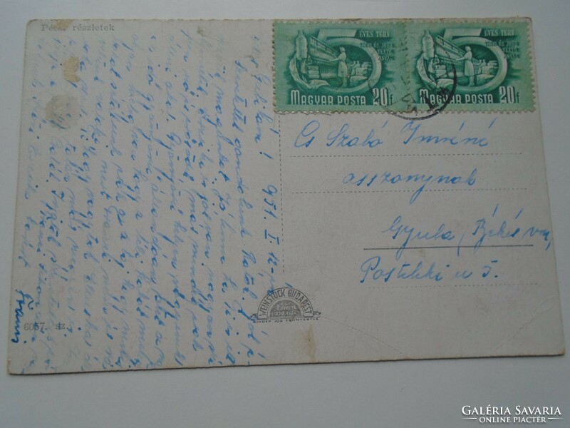 D192350 old postcard Pécs p 1951