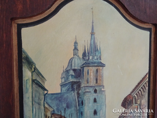 Oil painting - view of Florianska Street in Krakow