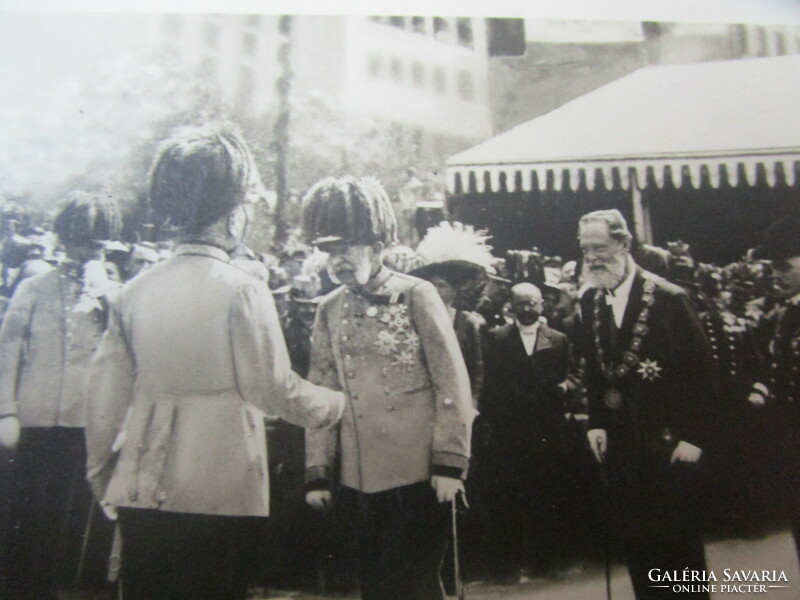 1904 Emperor József Habsburg King of Hungary + delegation original and contemporary photo - page image