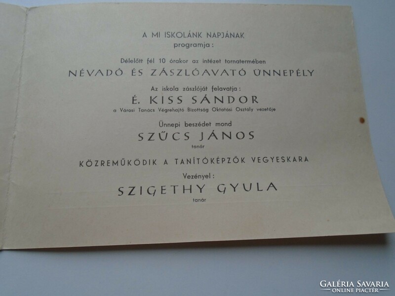 D192310 Debrecen - Lórántffy zs. Teacher training - invitation to our school day 1956 dance after the show