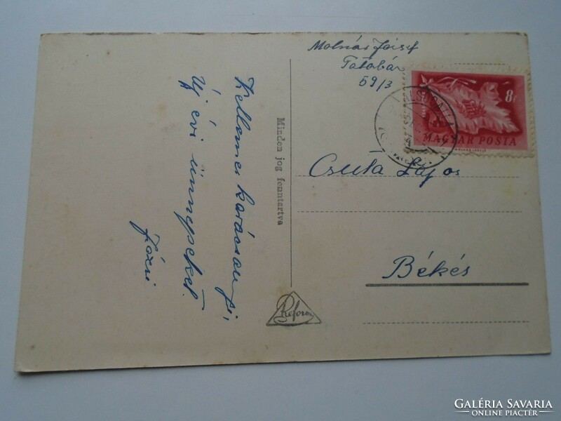 D192334 old postcard - happy new year - lower leg - csuta lajos, peaceful 1940's