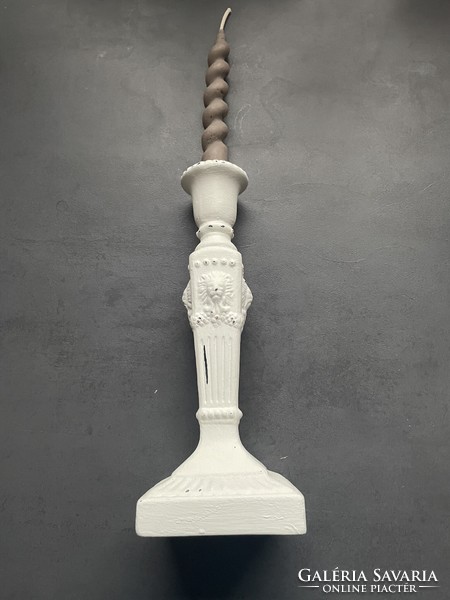 Larger painted white decorative ceramic candle holder