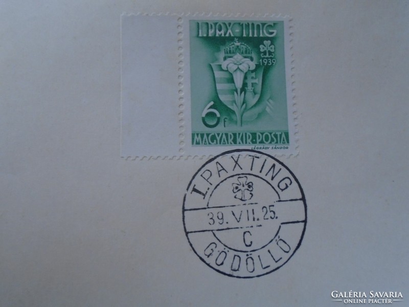D192468 commemorative stamp Gödöllő jamboree scout meeting 1939 scout