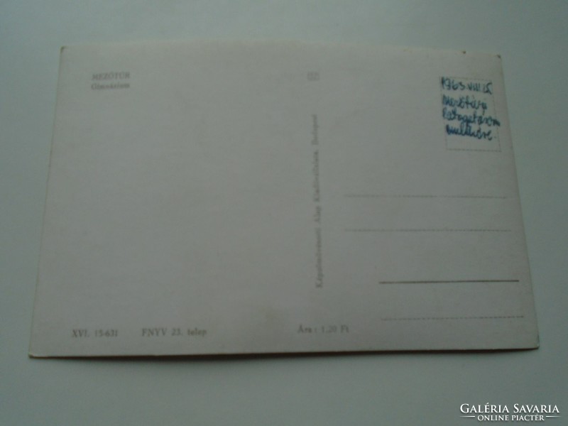 D192424   Régi képeslap - MEZŐTÚR  Gimnázium  1963