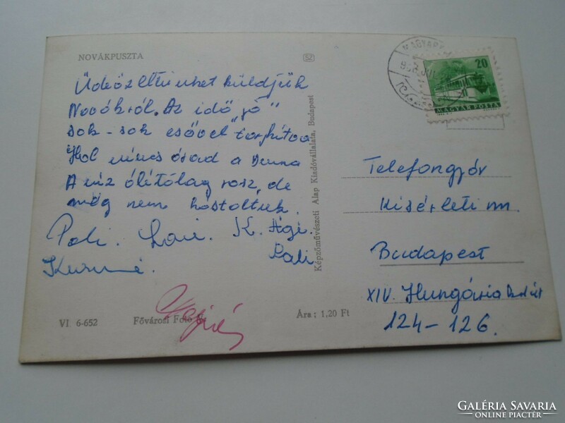 D192413     Régi képeslap -  NOVÁKPUSZTA  1965