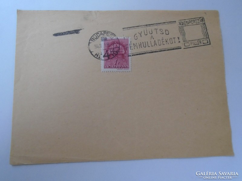 D192436 Alkalmi bélyegzés - Gyűjtsd a hulladékot   - 1942 Budapest