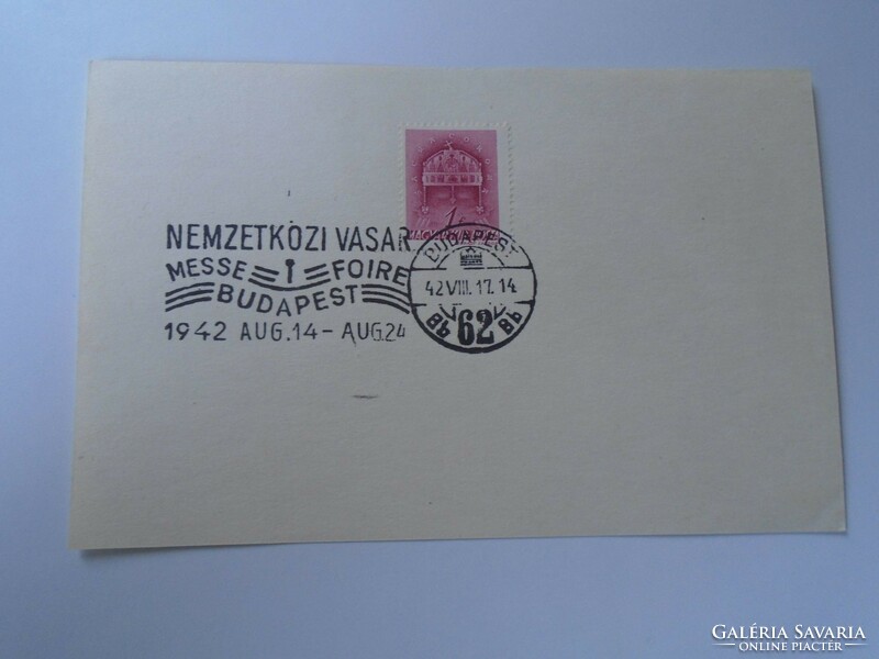 D192454  Alkalmi bélyegzés  Nemzetközi Vásár Budapest  1942