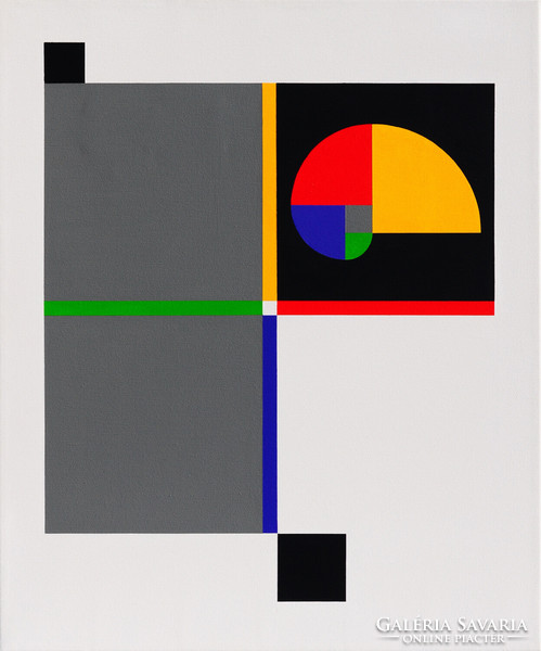 István Jarmeczky, concrete color 18, signed, 60×50 cm, exhibited, made in 2014