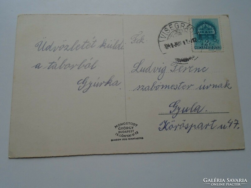 D192351 old postcard - Visegrád Horthy miklós telep p1941 ludvig f. Gyula