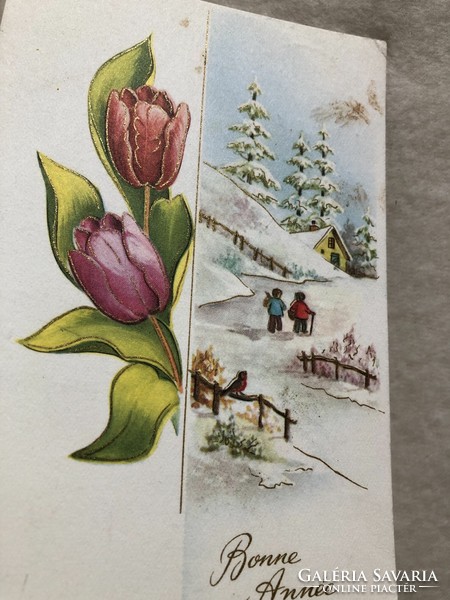 Antique, old Christmas card -2.