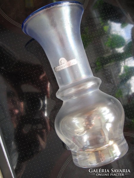 Eisch Perlmuttglas kristály szignált váza