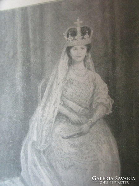 1916 coronation dress of Queen Zita in Buda, Habsburg period original photo sheet image