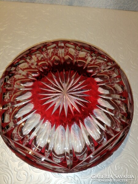 Colored lead crystal table offering, candy holder, decoration.