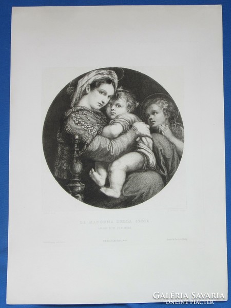 Old etching approx. 1890-1900. Italian art theme, marked, page size 37 x 27 cm.