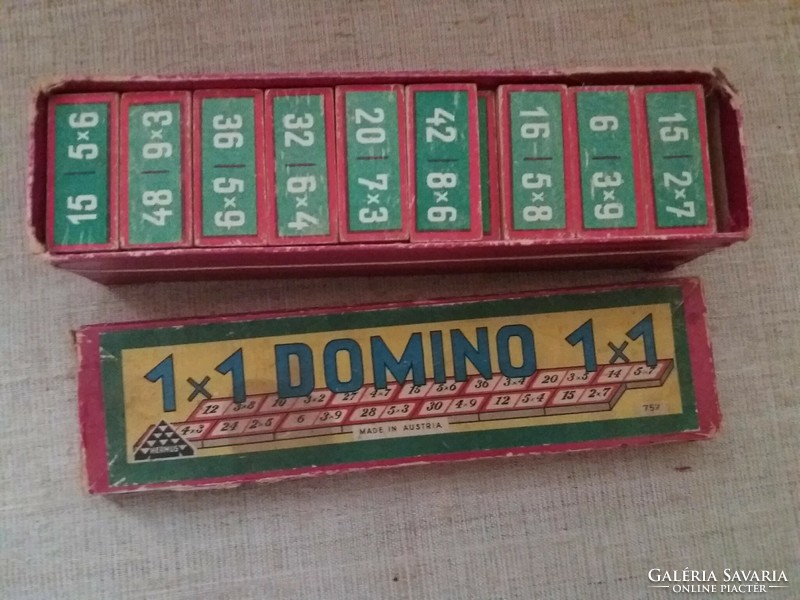 Old marked German-language domino board game rarity in its own box with the rules of the game