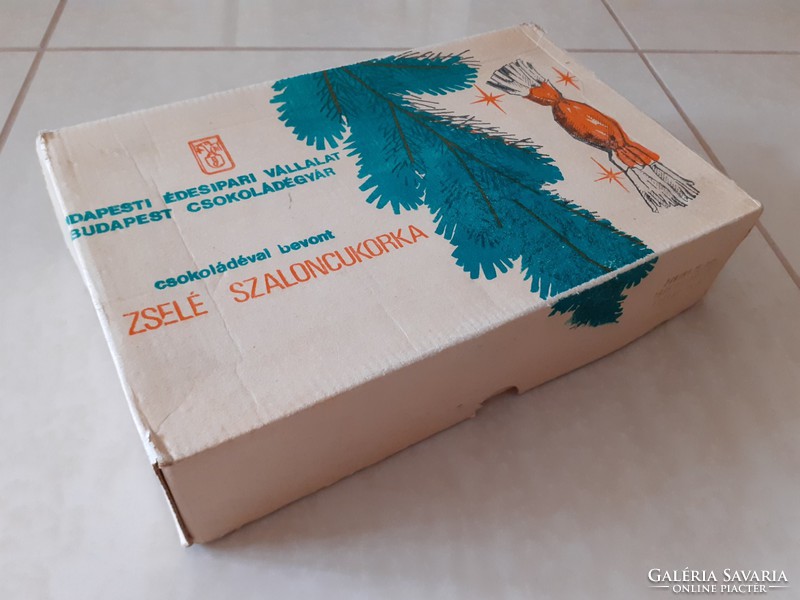 Retro szaloncukros doboz 1985 Magyar Édesipar Zselé szaloncukorka régi papírdoboz
