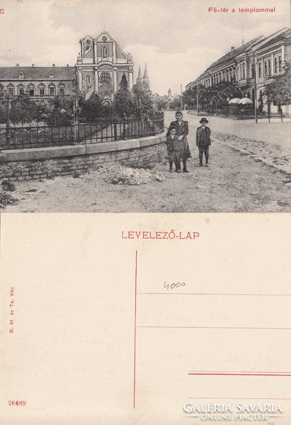 VÁCZ Fő-tér a Fehérek temploma kb 1910   .Posta van !