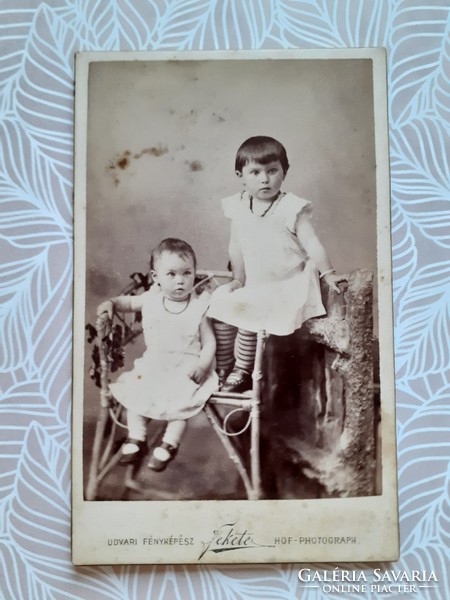 Antique child photo of black photographer in Oradea old studio photo