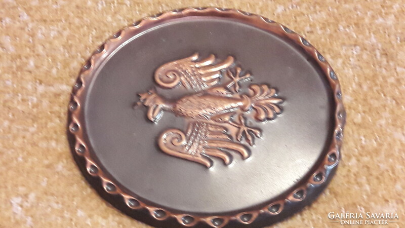 Bronzed wall decoration with eagle crest (m3191)