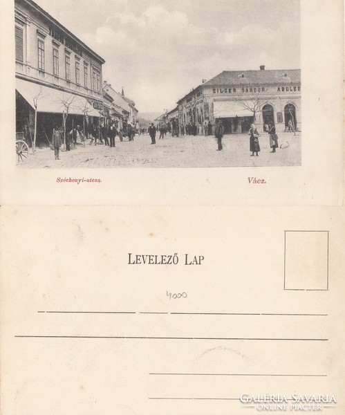 VÁCZ Széchenyi utcza ,Zilzer Sándor üzlete kb 1900  .Posta van !