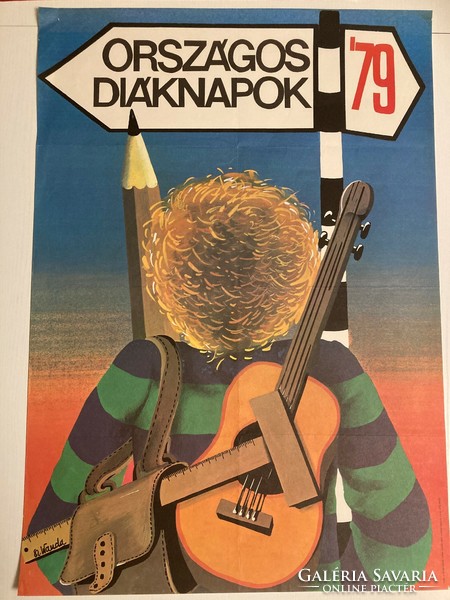 Szyksznian Wanda (1948-): Országos diáknapok 1979 plakát, ritkaság