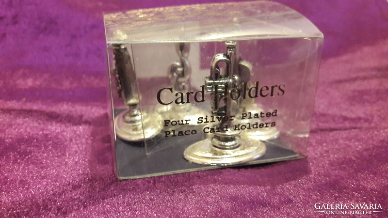 Silver-plated musical instrument, miniature card holder (l3314)