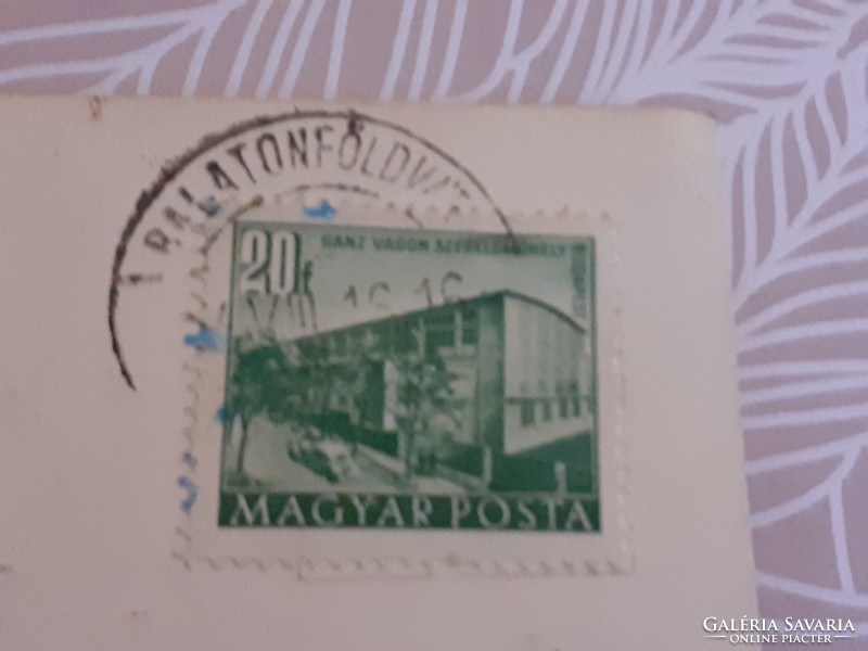 Old postcard of Balaton sailing ship