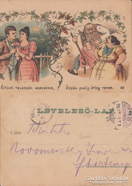 Vicces KL . Életünk tavaszán ... 1899     .Posta van !