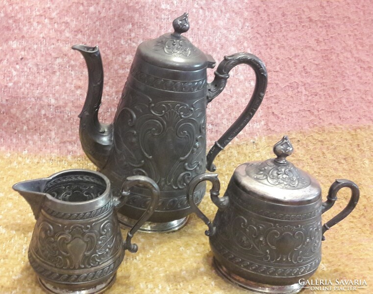 Antique silver-plated Art Nouveau jug set (m3194)