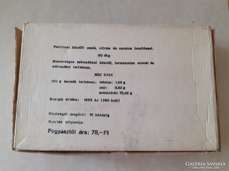 Retro szaloncukros doboz 1985 Magyar Édesipar Zselé szaloncukorka régi papírdoboz