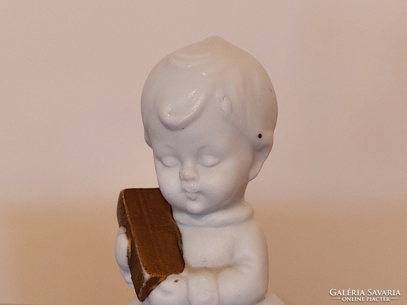 Old biscuit porcelain doll vintage mini baby girl 8 cm