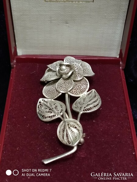 Silver (800) Italian women's brooch, pin.