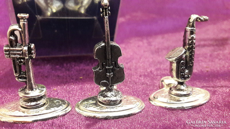 Silver-plated musical instrument, miniature card holder (l3314)