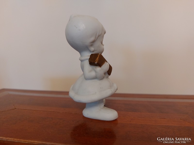 Régi biszkvit porcelán baba vintage mini kislány 8 cm