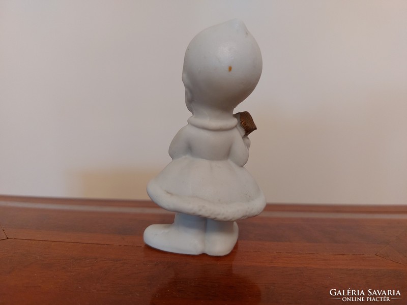 Régi biszkvit porcelán baba vintage mini kislány 8 cm