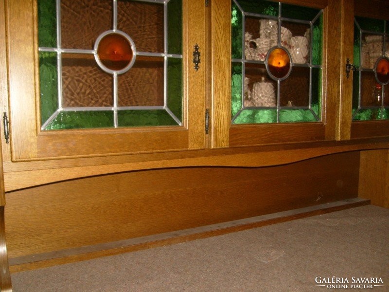 Sideboard lead glass 175 cm 3 doors walnut covering unique rarity also for bar cabinet