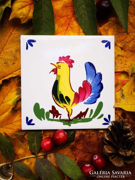 Italian rooster tiles 3 pcs.