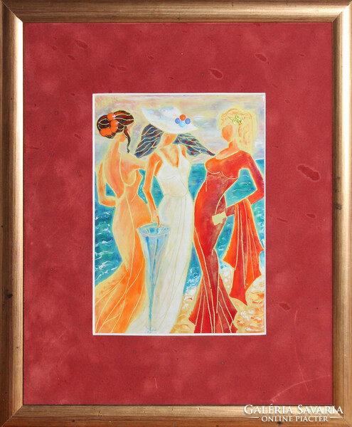 Zsuzsanna Serfőz: three ladies (fire enamel)