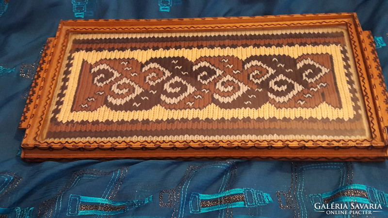 Retro cross stitch wooden tray 2 (m3246)