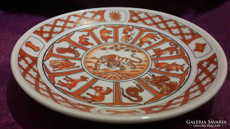 Kínai horoszkópos porcelán fali tányér (L3212)