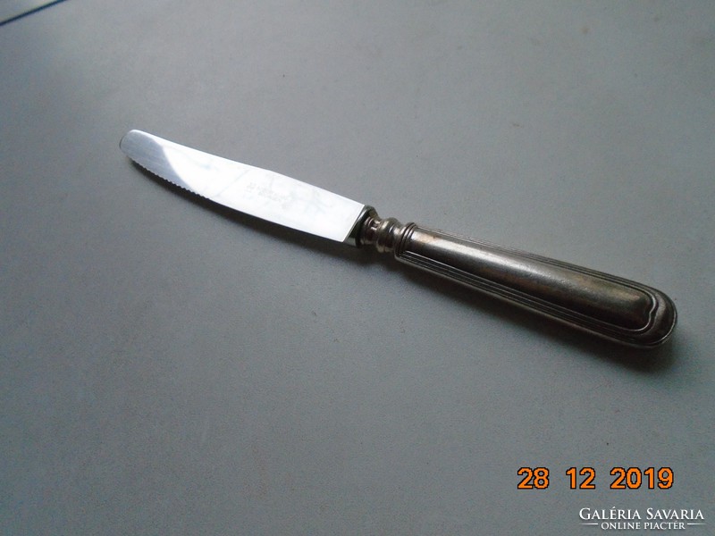SOLINGEN-Robert Klaas Solingen Rostfrei antik ezüstözött nyelű kés.