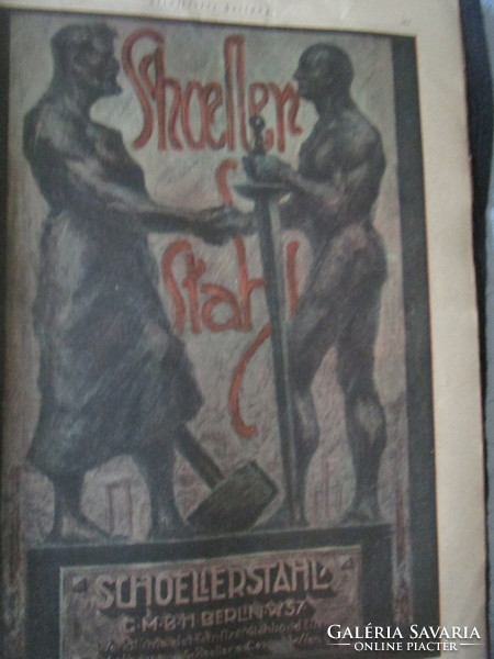 1919 Large picture magazine illustrierte zeitung Art Nouveau woodcut illustration and advertising content