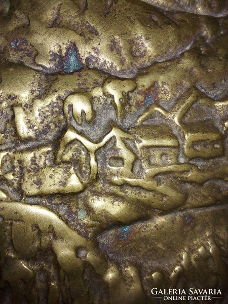 Bronze relief with Mb sign, 13 cm, 1.2 kg, 