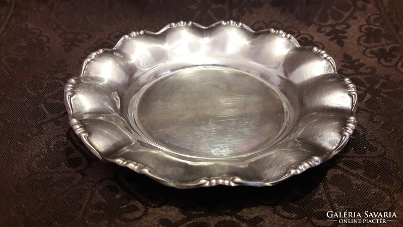 Régi ezüstözött csésze tányérral (M3278)