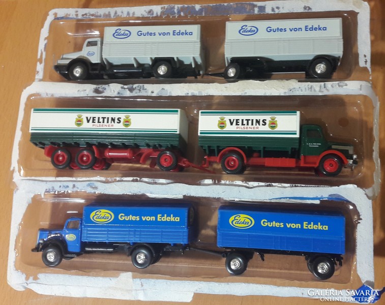 Ddr, 3 ifa truck models, h0, 1:87, retro toy, field table