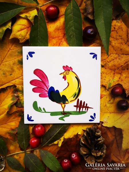 Italian rooster tiles 3 pcs.