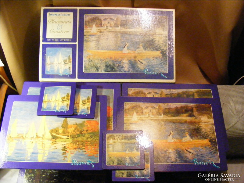 Set of 12 plates and coasters renoir and monet