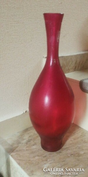 Specially shaped art deco glass vase, painted,